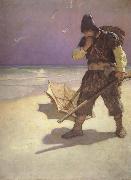 NC Wyeth I sftood like one thunderstruck or as if i had seen and apparition oil painting